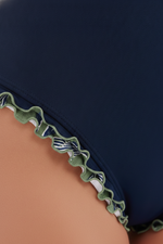 בגד ים מחטב שמלה נייבי - detail closeup