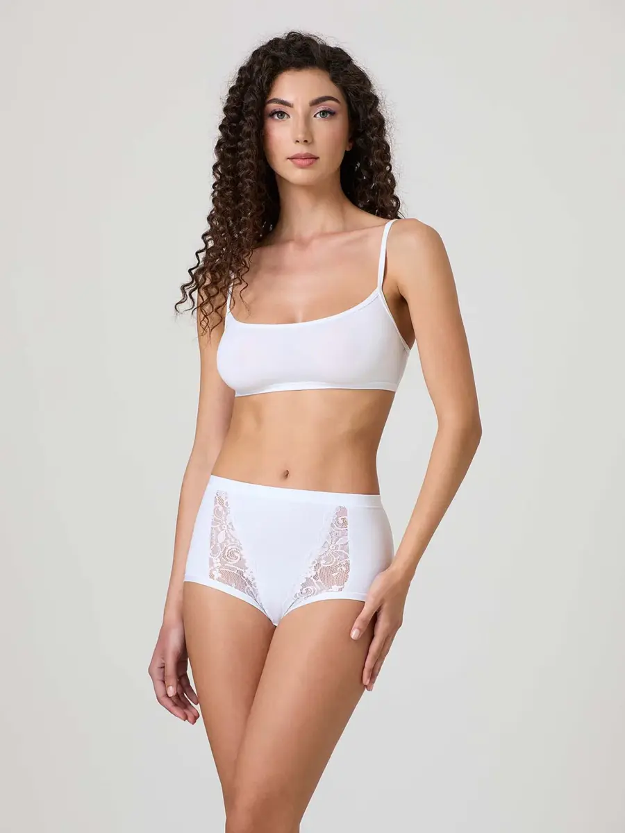 תחתוני קוטון אלסטיים עם תחרה