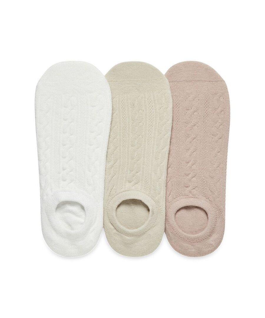 מארז 3 זוגות גרבי עקביות ללא תפר עם טקסטורת צמות