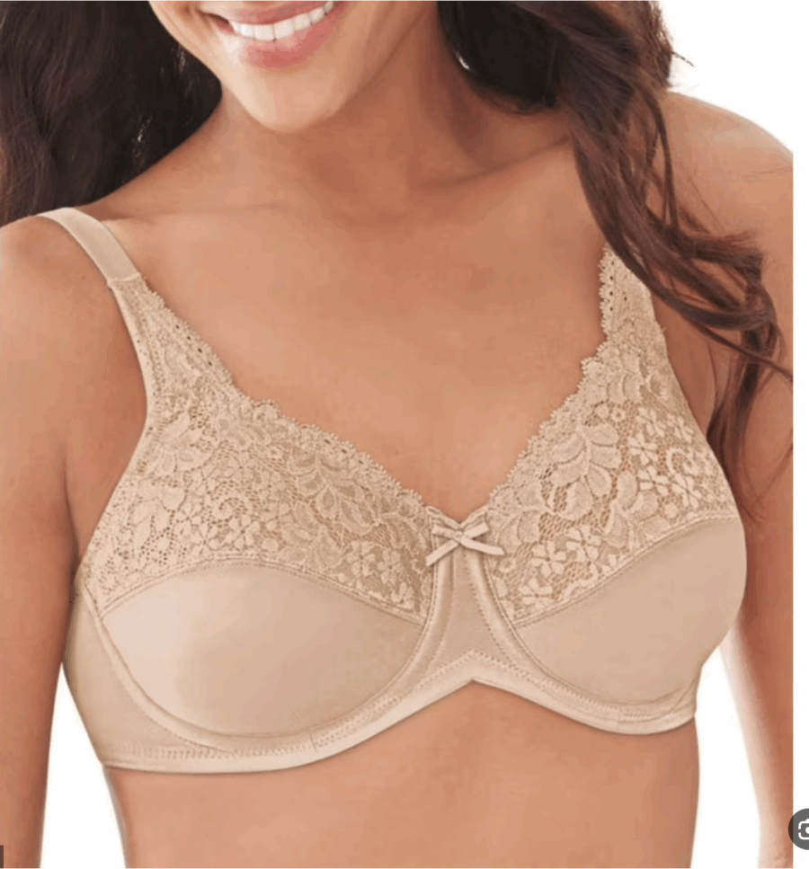 חזיית מינימייזר עם ברזלים וללא ריפוד בשילוב תחרה