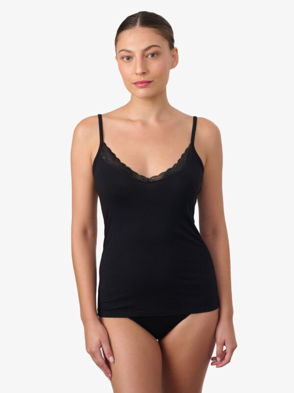 גופיית ספגטי בשילוב תחרה