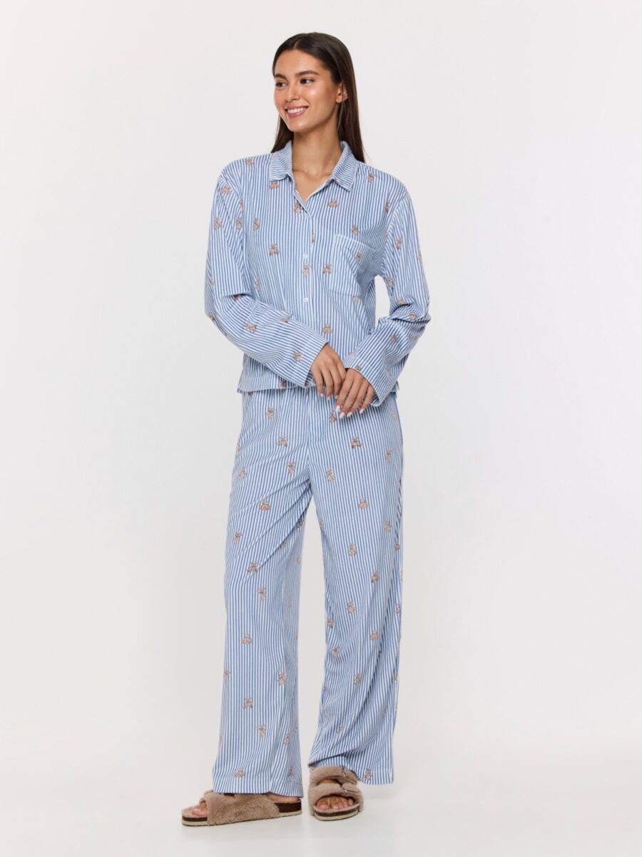 פיג'מת סט פסים לנשים