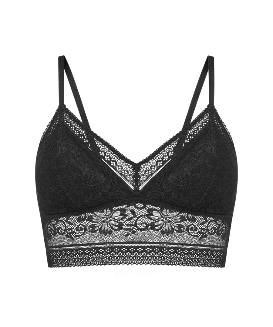 ברלט תחרה משולשים עם כתפיות דקות