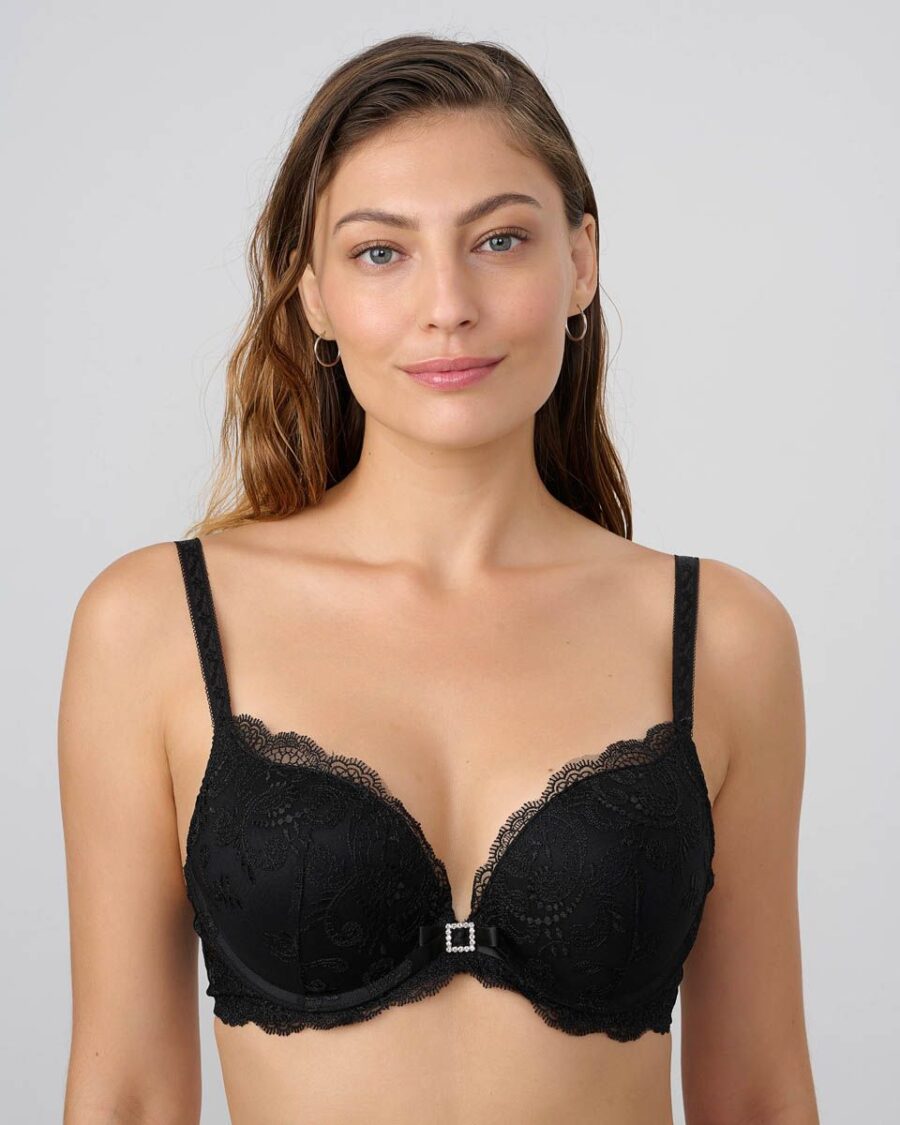 חזיית דאבל פוש אפ מרופדת עם תחרה