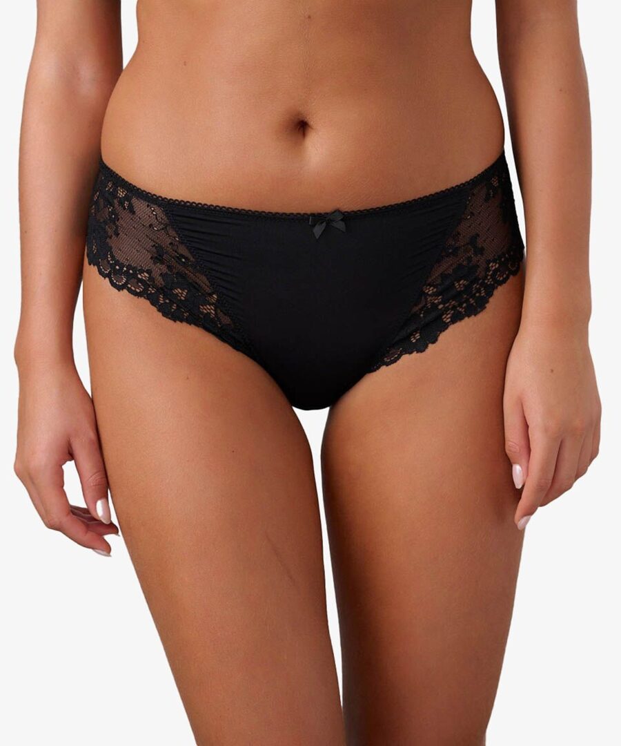 תחתון ביקיני מיקרופייבר משולב תחרה