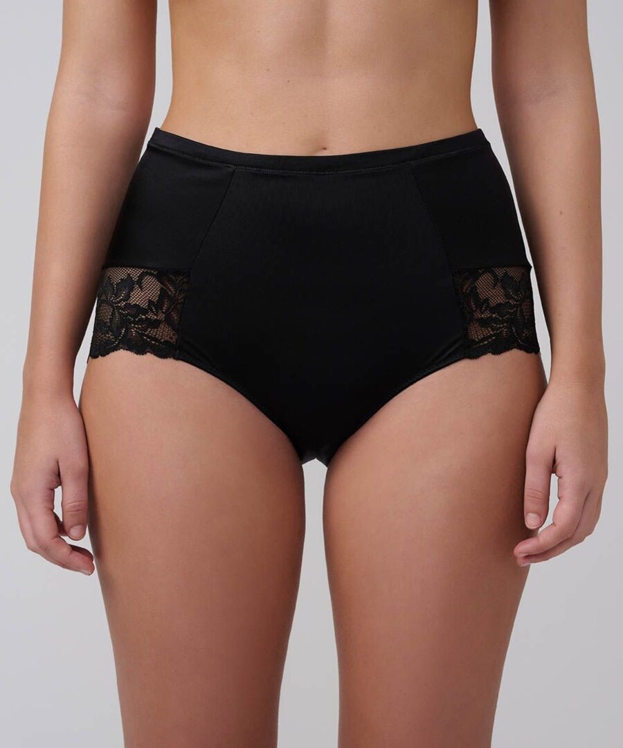 תחתון מקסי בגזרה גבוהה עם תחרה