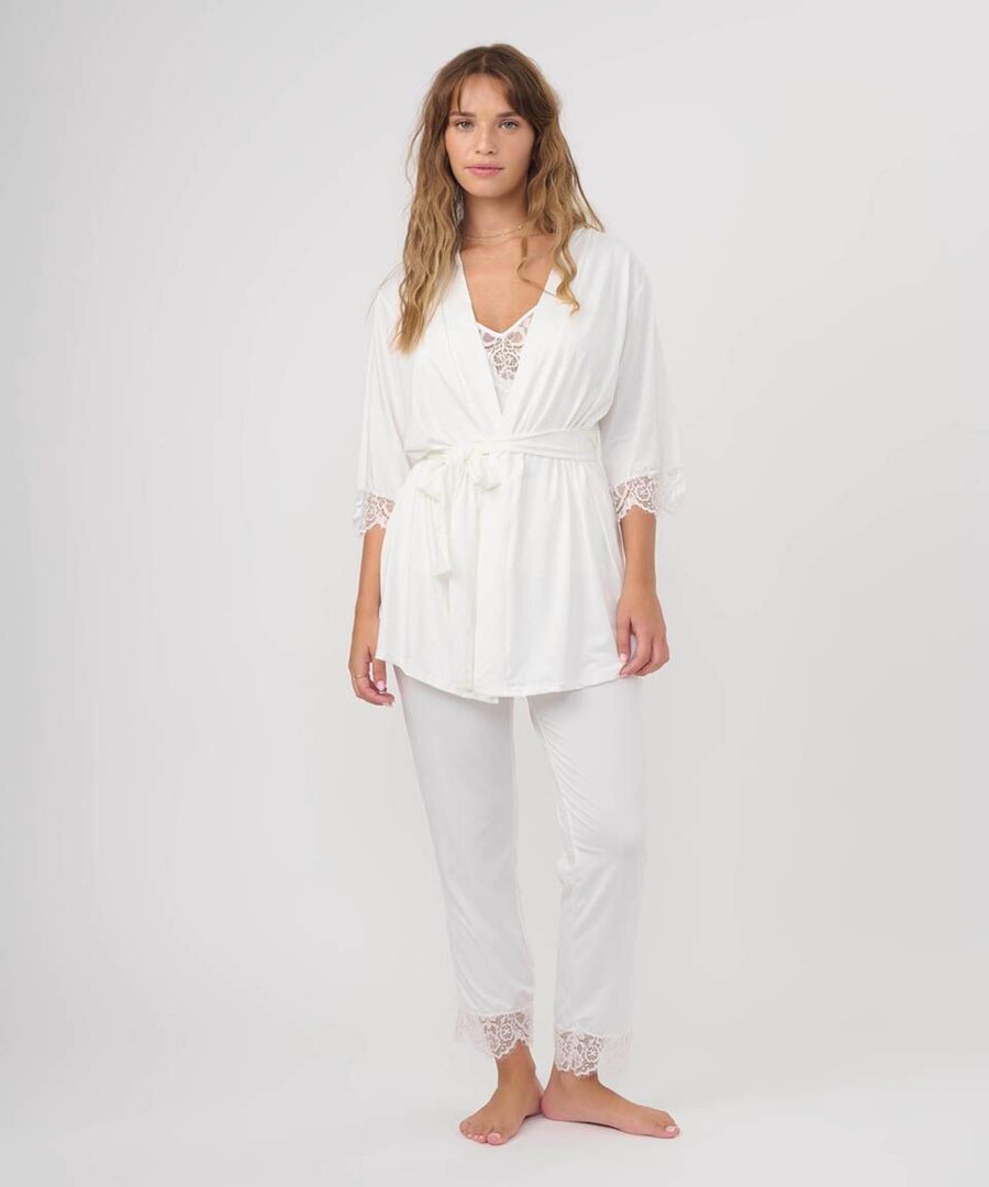 סט התארגנות לכלה 3 חלקים מבד סאטן