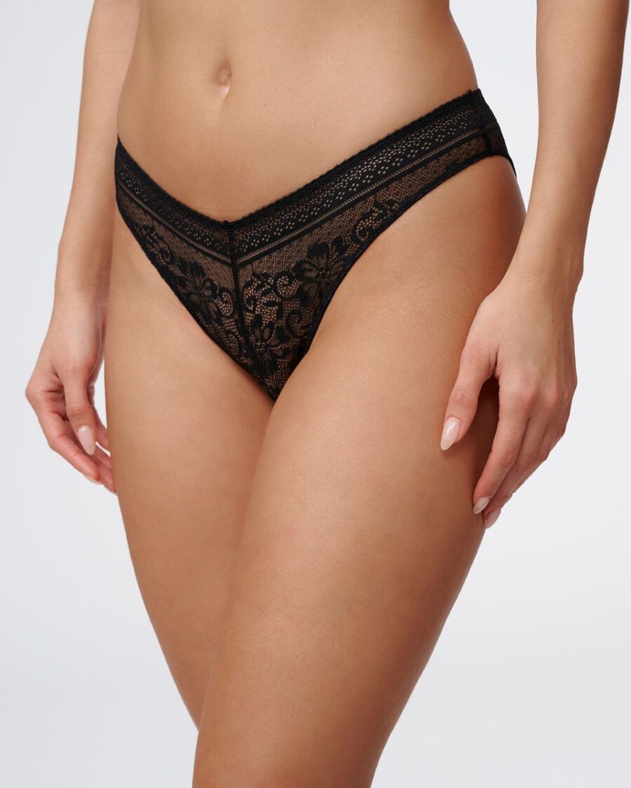 תחתון תחרה ביקני בגזרת V