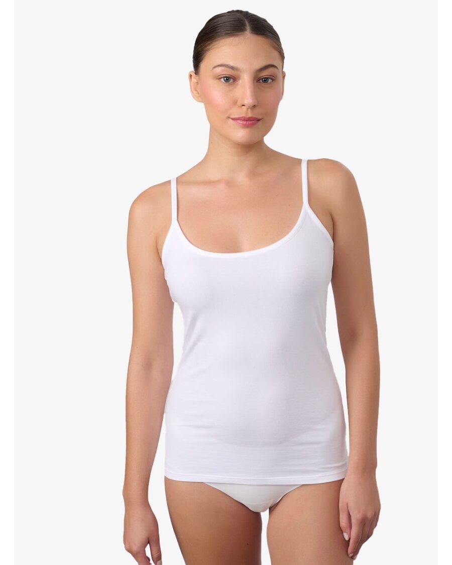 גופיית ספגטי בייסיק L לבן