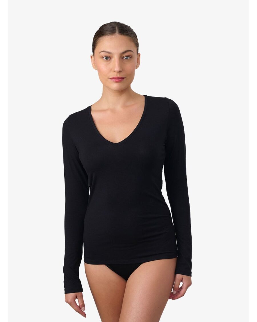 בייסיק שרוול ארוך מחשוף V